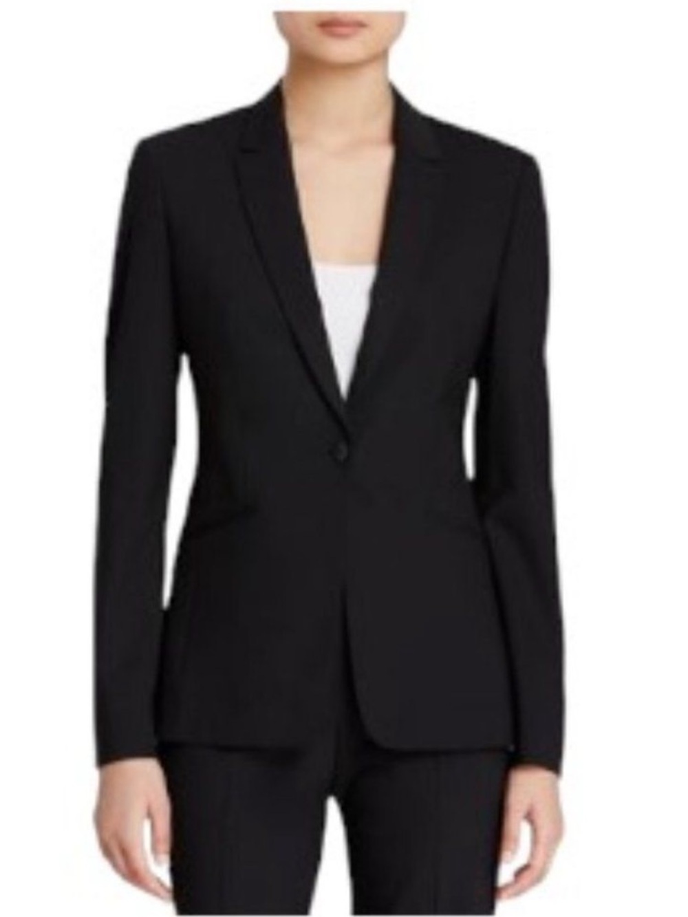 Hugo Boss Classic Business Wool Blend Preppy Jabina Longline Black Blazer 4